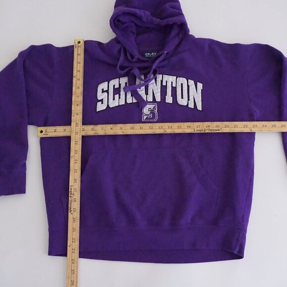 Vintage '90S OVB Purple Embroidered Scranton University Hoodie Sweatshirt Large - Picture 3 of 11